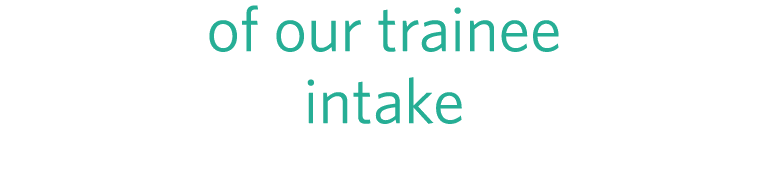 of our trainee intake 