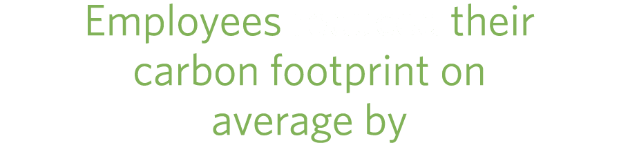Employees reduced their carbon footprint on average by