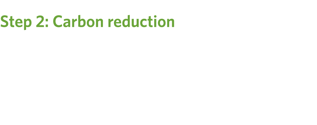 Step 2: Carbon reduction New priority: Setting science led targets and building a net zero action plan through tangib...