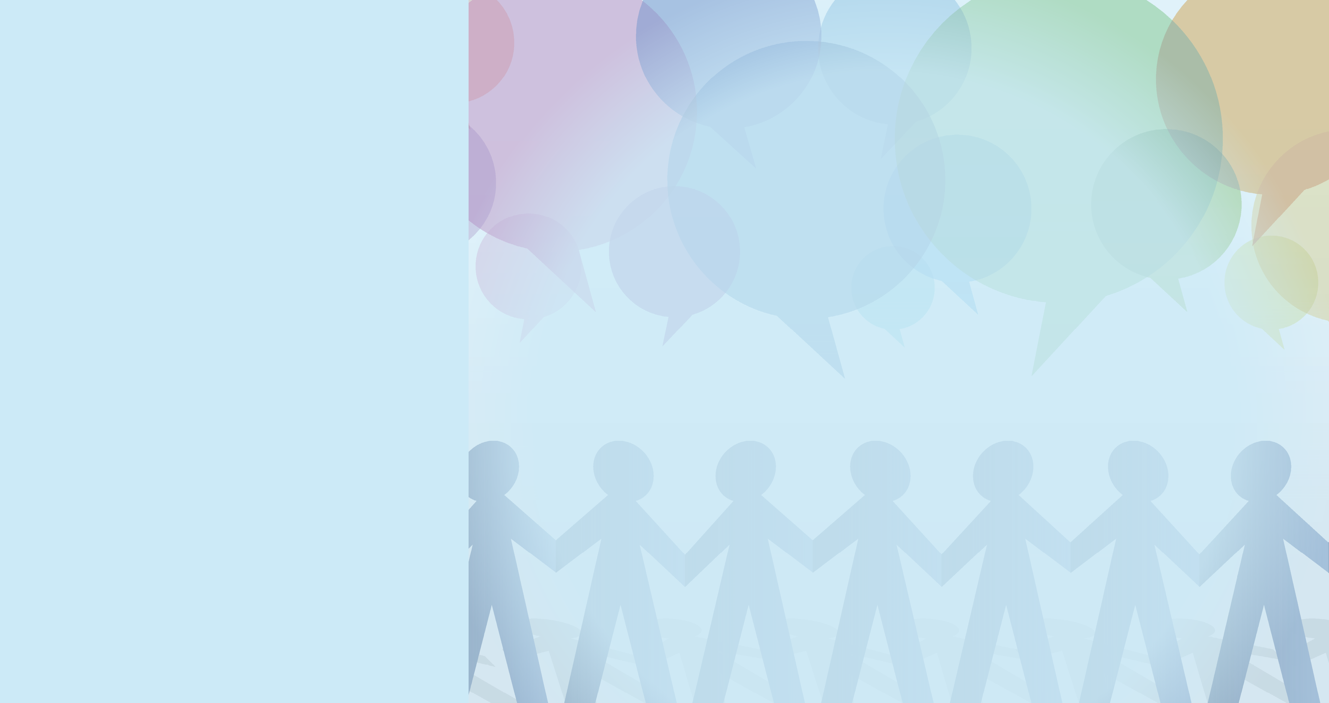 Paper People Chain and Speech Bubbles