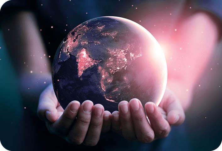 Earth at night was holding in human hands. Earth day. Energy saving concept, Elements of this image furnished by NASA  https://eoimages.gsfc.nasa.gov/images/imagerecords/79000/79790/city_lights_asia_night_8k.jpg
