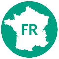 A green circle with a white outline of a map of France. AI generated content